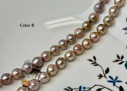 8-9 mm AAA Very Rare Natural Dark Mauve Pink With Gold Sheen Freshwater Edison Baroque Pearls High Luster Purple Edison Beads #P3548