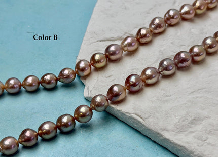 8-9 mm AAA Very Rare Natural Dark Mauve Pink With Gold Sheen Freshwater Edison Baroque Pearls High Luster Purple Edison Beads #P3548
