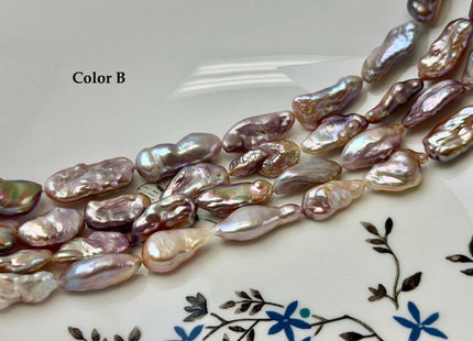 9-10x14-18 mm AA Natural Dark Mauve Pink Biwa Keshi Freshwater Pearls Super High Luster Unique Keshi 23-25 Beads #P3549