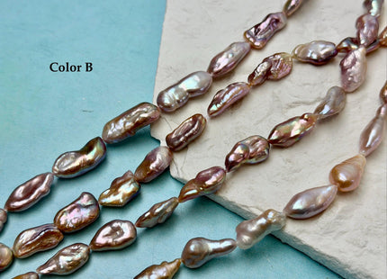 9-10x14-18 mm AA Natural Dark Mauve Pink Biwa Keshi Freshwater Pearls Super High Luster Unique Keshi 23-25 Beads #P3549