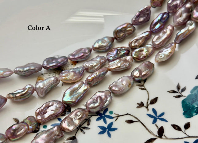 9-10x14-18 mm AA Natural Dark Mauve Pink Biwa Keshi Freshwater Pearls Super High Luster Unique Keshi 23-25 Beads #P3549