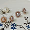 AAAAA Genuine Freshwater Pearl Earring Studs With 925 Sterling Silver Post Natural Mauve Pink Pearls Cluster Earring Bridal Jewelry #P1708-C
