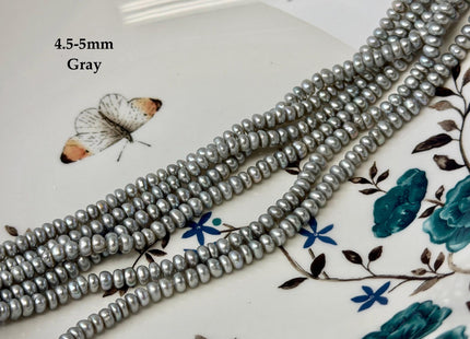 4-5 mm Gray or Pinkish Gray Tiny Small Button Rondelle Freshwater Pearls High Luster Seed Pearl Beads #P3551