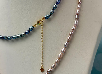 14/15/16/17/18/20 Inches Minimalist Tiny Dainty Rice Pearl Chocker Necklace W/Gold Filled Silver Clasp Gift For Her #NK0007
