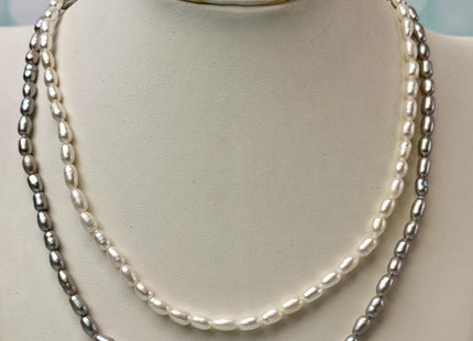 14/15/16/17/18/20 Inches Minimalist Tiny Dainty Rice Pearl Chocker Necklace W/Gold Filled Silver Clasp Gift For Her #NK0007