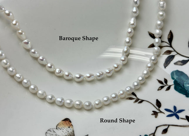 14/15/16/17/18/20 Inches Minimalist Tiny Dainty White Edison Baroque Pearl Chocker Necklace W/Gold Filled Silver Clasp Gift For Her #NK0008