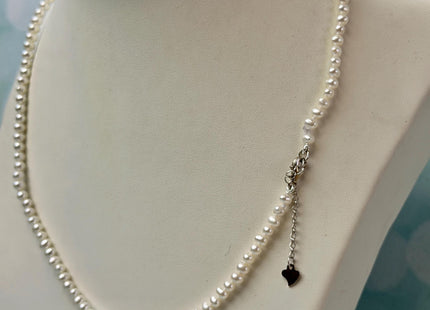 14/15/16/17/18/20 Inches Minimalist Tiny Dainty White Rice Potato Pearl Chocker Necklace W/Gold Filled Silver Clasp Gift For Her #NK0011