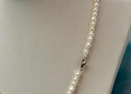 14/15/16/17/18/20 Inches Minimalist Tiny Dainty White Rice Potato Pearl Chocker Necklace W/Gold Filled Silver Clasp Gift For Her #NK0011