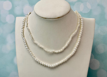 14/15/16/17/18/20 Inches Minimalist Tiny Dainty White Rice Potato Pearl Chocker Necklace W/Gold Filled Silver Clasp Gift For Her #NK0011