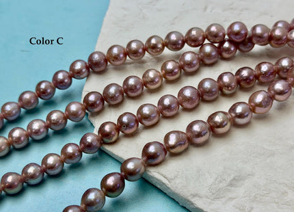8-9 mm AAA Half Strand Rare Natural Mauve Pink Baroque Pearls Large 2.1mm Hole Edison Baroque Pearls 20-22 Beads #P3552