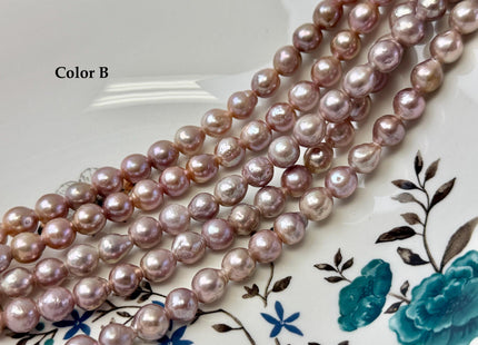 8-9 mm AAA Half Strand Rare Natural Mauve Pink Baroque Pearls Large 2.1mm Hole Edison Baroque Pearls 20-22 Beads #P3552