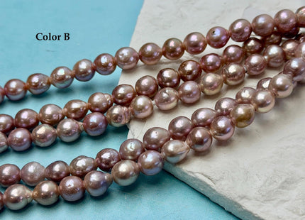 8-9 mm AAA Half Strand Rare Natural Mauve Pink Baroque Pearls Large 2.1mm Hole Edison Baroque Pearls 20-22 Beads #P3552