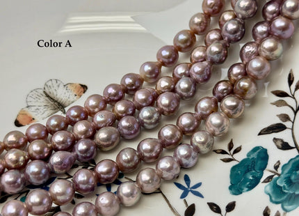 8-9 mm AAA Half Strand Rare Natural Mauve Pink Baroque Pearls Large 2.1mm Hole Edison Baroque Pearls 20-22 Beads #P3552