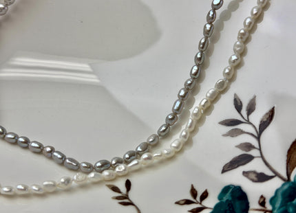 14/15/16/17/18/20 Inches Minimalist Tiny Dainty Rice Nugget Pearl Chocker Necklace W/Gold Filled Silver Clasp Gift For Her #NK0009