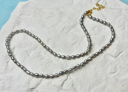 14/15/16/17/18/20 Inches Minimalist Tiny Dainty Rice Nugget Pearl Chocker Necklace W/Gold Filled Silver Clasp Gift For Her #NK0009