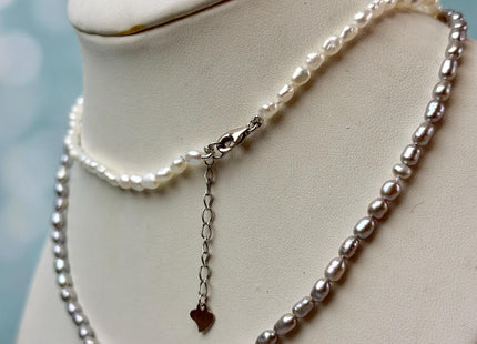14/15/16/17/18/20 Inches Minimalist Tiny Dainty Rice Nugget Pearl Chocker Necklace W/Gold Filled Silver Clasp Gift For Her #NK0009