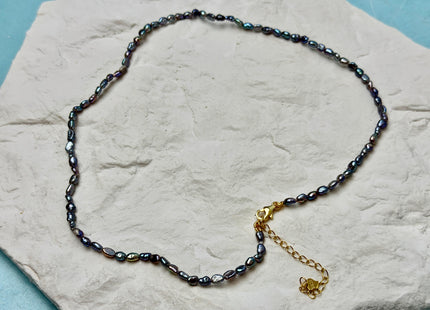14/15/16/17/18/20 Inches Minimalist Tiny Dainty Rice Nugget Pearl Chocker Necklace W/Gold Filled Silver Clasp Gift For Her #NK0009