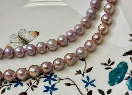 8-9 mm AAA Half Strand Rare Natural Mauve Pink With Gold Sheen Baroque Pearls Large 2.1mm Hole Edison Baroque Pearls 20-22 Beads #P3553
