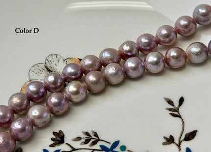 8-9 mm AAA Half Strand Rare Natural Mauve Pink With Gold Sheen Baroque Pearls Large 2.1mm Hole Edison Baroque Pearls 20-22 Beads #P3553