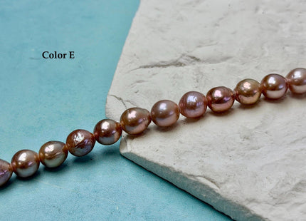 8-9 mm AAA Half Strand Rare Natural Mauve Pink With Gold Sheen Baroque Pearls Large 2.1mm Hole Edison Baroque Pearls 20-22 Beads #P3553