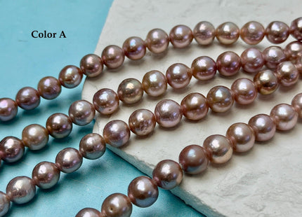 9-10 mm AAA Half Strand Rare Natural Mauve Pink Baroque With Gold Sheen Pearls Large 2.1mm Hole Edison Baroque Pearls 19-20 Beads #P3554