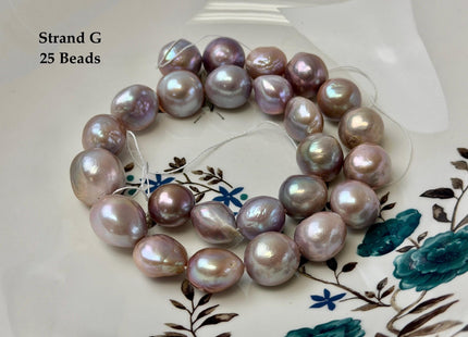 One-Of-A-Kind 12-17 mm Rare Natural Dark Mauve Pink Freshwater Edison Baroque Pearls High Luster Large Purple Edison Beads #P3555