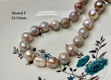 One-Of-A-Kind 12-17 mm Rare Natural Dark Mauve Pink Freshwater Edison Baroque Pearls High Luster Large Purple Edison Beads #P3555