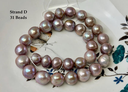 One-Of-A-Kind 12-17 mm Rare Natural Dark Mauve Pink Freshwater Edison Baroque Pearls High Luster Large Purple Edison Beads #P3555