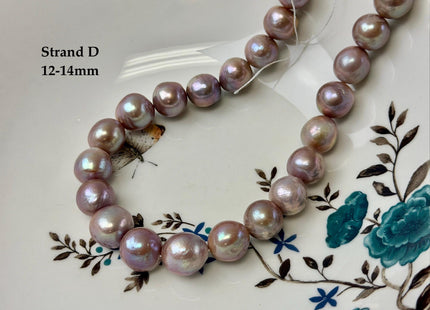 One-Of-A-Kind 12-17 mm Rare Natural Dark Mauve Pink Freshwater Edison Baroque Pearls High Luster Large Purple Edison Beads #P3555