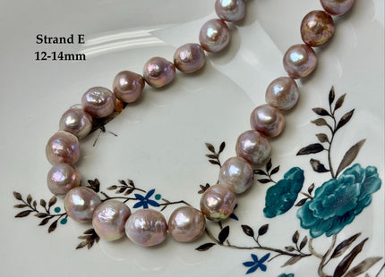 One-Of-A-Kind 12-17 mm Rare Natural Dark Mauve Pink Freshwater Edison Baroque Pearls High Luster Large Purple Edison Beads #P3555