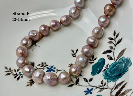 One-Of-A-Kind 12-17 mm Rare Natural Dark Mauve Pink Freshwater Edison Baroque Pearls High Luster Large Purple Edison Beads #P3555