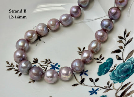 One-Of-A-Kind 12-17 mm Rare Natural Dark Mauve Pink Freshwater Edison Baroque Pearls High Luster Large Purple Edison Beads #P3555