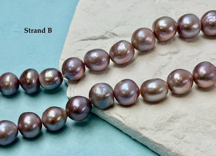 One-Of-A-Kind 12-17 mm Rare Natural Dark Mauve Pink Freshwater Edison Baroque Pearls High Luster Large Purple Edison Beads #P3555