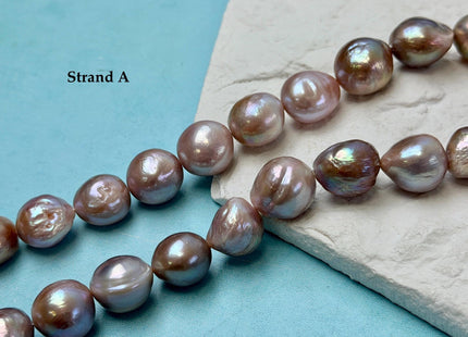 One-Of-A-Kind 12-17 mm Rare Natural Dark Mauve Pink Freshwater Edison Baroque Pearls High Luster Large Purple Edison Beads #P3555