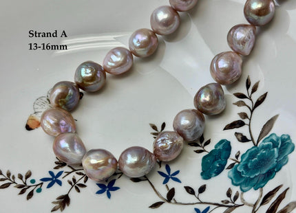 One-Of-A-Kind 12-17 mm Rare Natural Dark Mauve Pink Freshwater Edison Baroque Pearls High Luster Large Purple Edison Beads #P3555