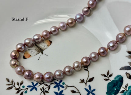 One-Of-A-Kind 8-9 mm AAA Very Rare Natural Golden Mauve Pink Freshwater Edison Baroque Pearls High Luster Purple Edison Beads #P3556