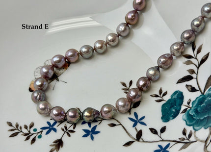 One-Of-A-Kind 8-9 mm AAA Very Rare Natural Golden Mauve Pink Freshwater Edison Baroque Pearls High Luster Purple Edison Beads #P3556
