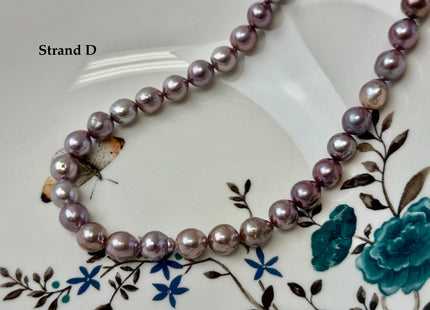 One-Of-A-Kind 8-9 mm AAA Very Rare Natural Golden Mauve Pink Freshwater Edison Baroque Pearls High Luster Purple Edison Beads #P3556