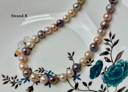 One-Of-A-Kind 8-9 mm AAA Very Rare Natural Golden Mauve Pink Freshwater Edison Baroque Pearls High Luster Purple Edison Beads #P3556
