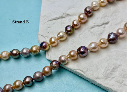 One-Of-A-Kind 8-9 mm AAA Very Rare Natural Golden Mauve Pink Freshwater Edison Baroque Pearls High Luster Purple Edison Beads #P3556