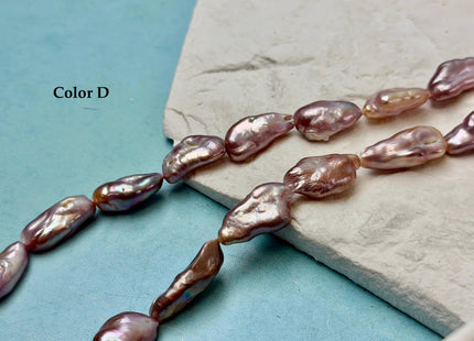10-12x15-20 mm AA Natural Dark Mauve Pink Biwa Keshi Freshwater Pearls Super High Luster Unique Keshi Beads #P3557
