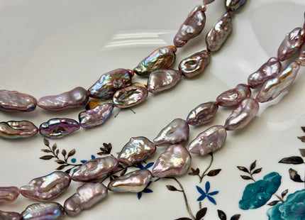 10-12x15-20 mm AA Natural Dark Mauve Pink Biwa Keshi Freshwater Pearls Super High Luster Unique Keshi Beads #P3557