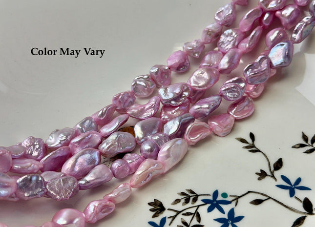9-10x10-13 mm AAA Baby Pink Lavender Rare Keshi Freshwater Pearls Super High Luster Unique Keshi Beads 15.5 Inch Strand #P3562