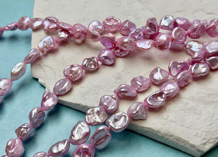 9-10x10-13 mm AAA Baby Pink Lavender Rare Keshi Freshwater Pearls Super High Luster Unique Keshi Beads 15.5 Inch Strand #P3562