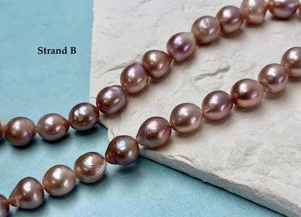 One-Of-A-Kind AA 12-14 mm Rare Natural Dark Mauve Pink Freshwater Edison Baroque Pearls High Luster Large Purple Edison Beads #P3567