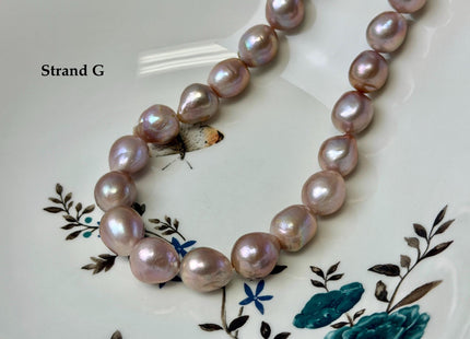 One-Of-A-Kind AA 12-14 mm Rare Natural Dark Mauve Pink Freshwater Edison Baroque Pearls High Luster Large Purple Edison Beads #P3567