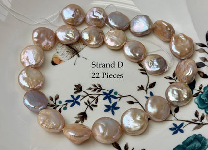 One-Of-A-Kind AAA 13.5-19mm Natural Mauve Pink Color Baroque Coin High Luster Thick Freshwater Pearl #P3576