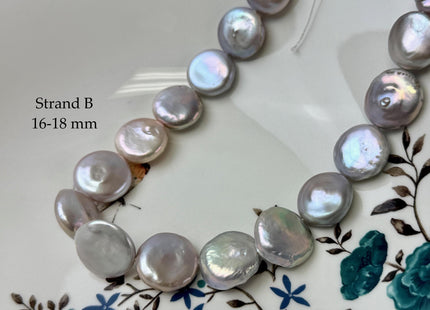 One-Of-A-Kind AAA 13.5-19mm Natural Mauve Pink Color Baroque Coin High Luster Thick Freshwater Pearl #P3576