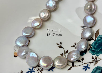 One-Of-A-Kind AAA 13.5-19mm Natural Mauve Pink Color Baroque Coin High Luster Thick Freshwater Pearl #P3576