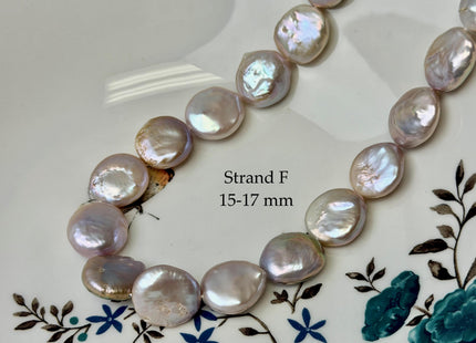 One-Of-A-Kind AAA 13.5-19mm Natural Mauve Pink Color Baroque Coin High Luster Thick Freshwater Pearl #P3576
